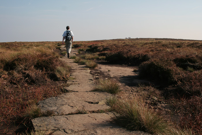 Strolling over the rather indistinct summit of Black Mountain